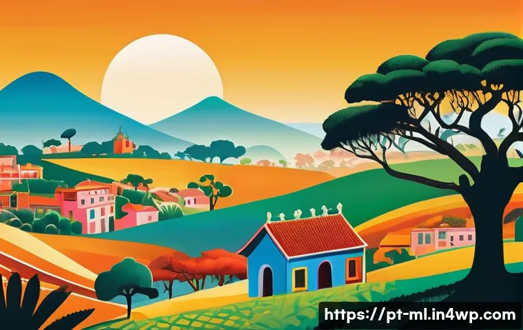 언어적 편향의 지역적 사례 - **Prompt:** A vibrant, whimsical scene illustrating the journey and evolution of Portuguese slang. A...